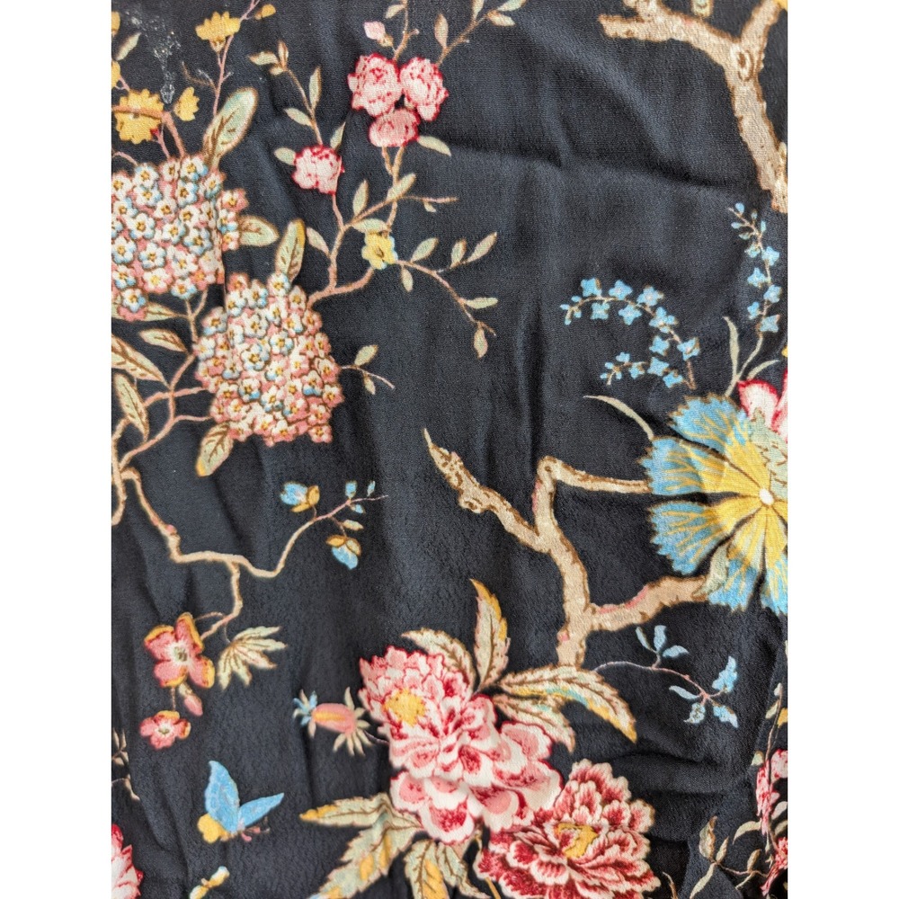 GP & J Baker H&M Floral Bird Print Dress Womens Black Chinoiserie Shift - Size 4 - Picture 8 of 8
